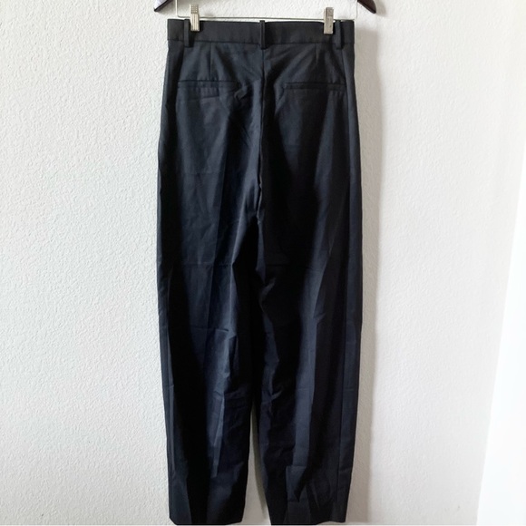 Zara Black Office Career Minimalist Flowy Balloon Barrel Leg Trouser Pants XS - Picture 3 of 5